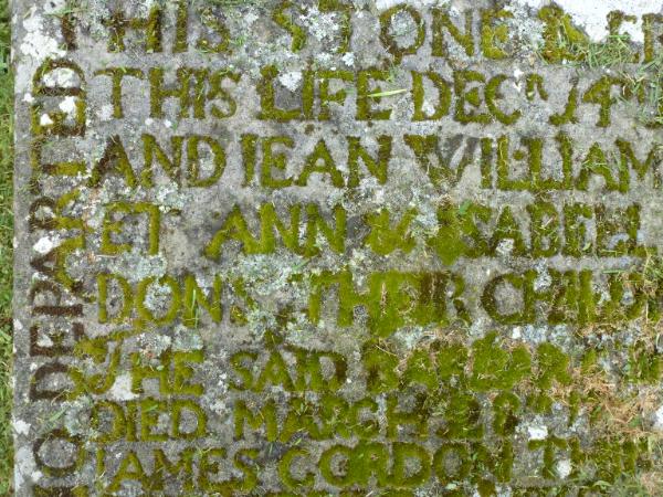 Tombstone writing Scotland