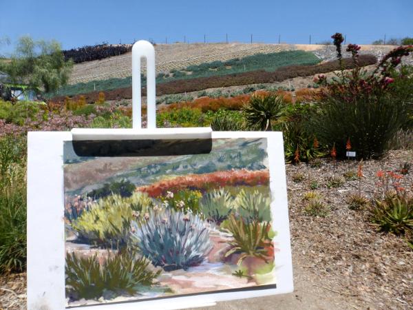 Painting the succulents on the hillside