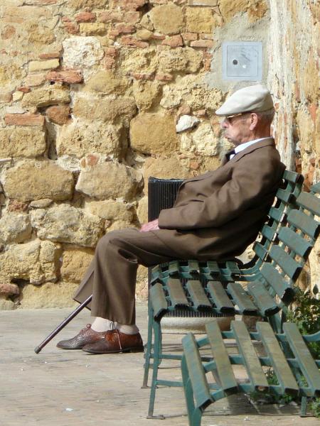 Old man in Pienza Italy