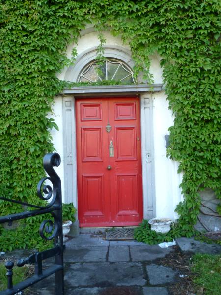 Ivy with red door Ireland
