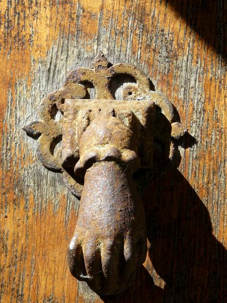 Iron hand door knocker Vezelay France