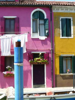Pink and Yellow Houses Burano Italy