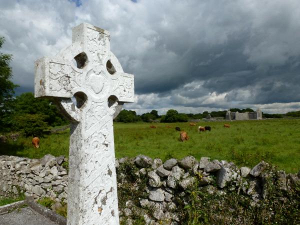 Storm clouds with cross Ireland